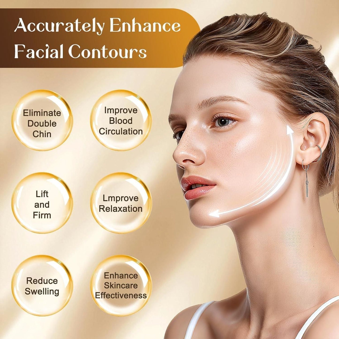 Lymphatic Contour Face Brush - Facial Massager for Jawline, Chin & Neck